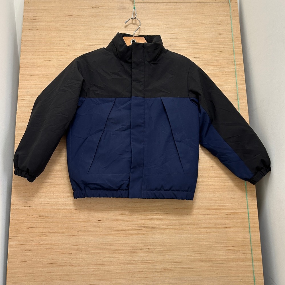Uniqlo Kids Navy Black Colorblock Puffer Jacket Size 7-8 Insulated Winter Coat